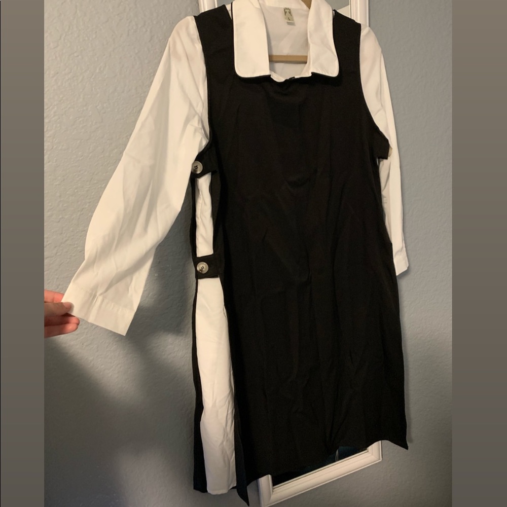 long sleeve casual slit dress w/ top